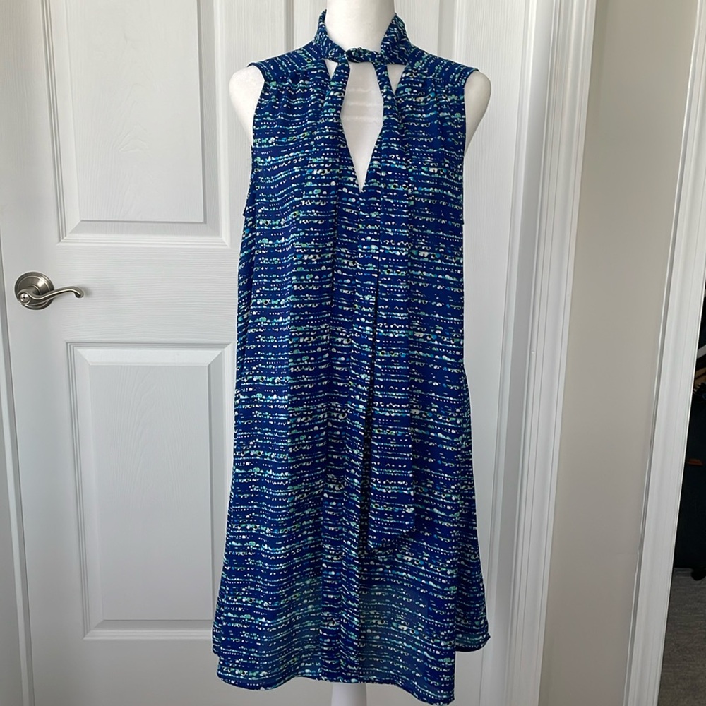 CeCe Sleeveless Patterned Dress with Ties Size 10